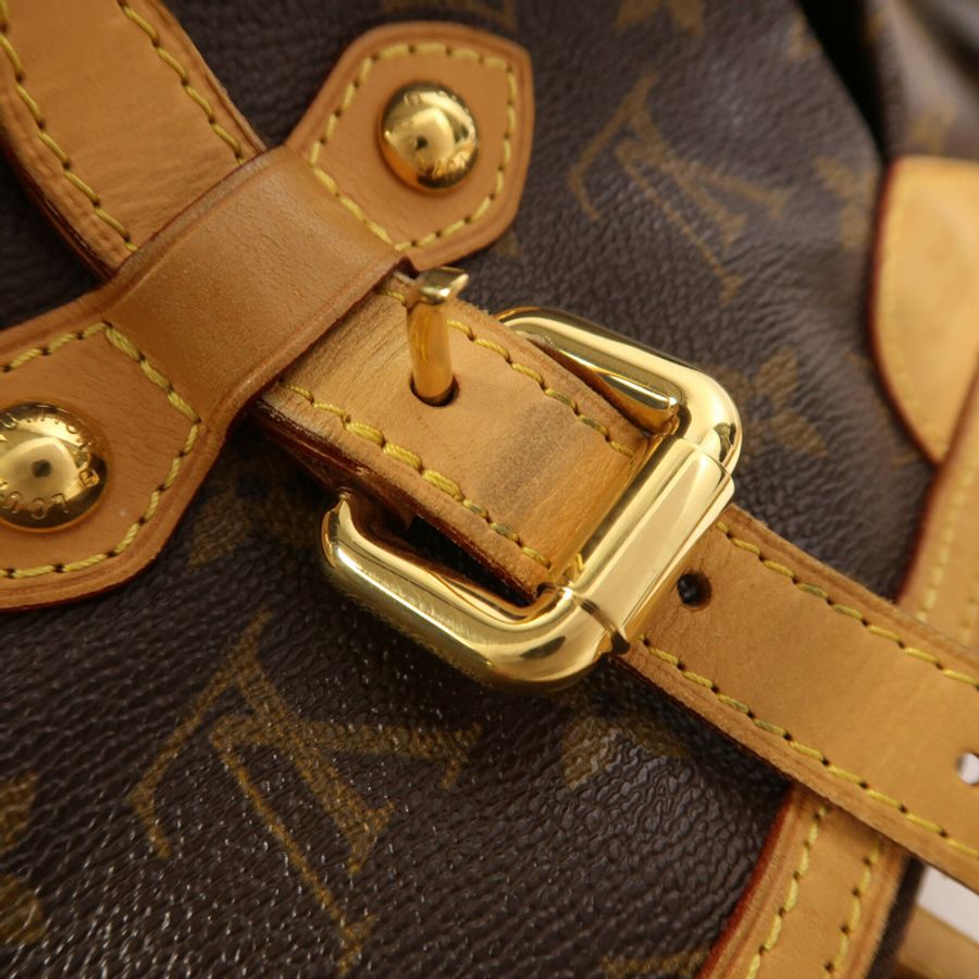LOUIS VUITTON Monogram Palermo GM金扣手挽肩背兩用袋棕色-10