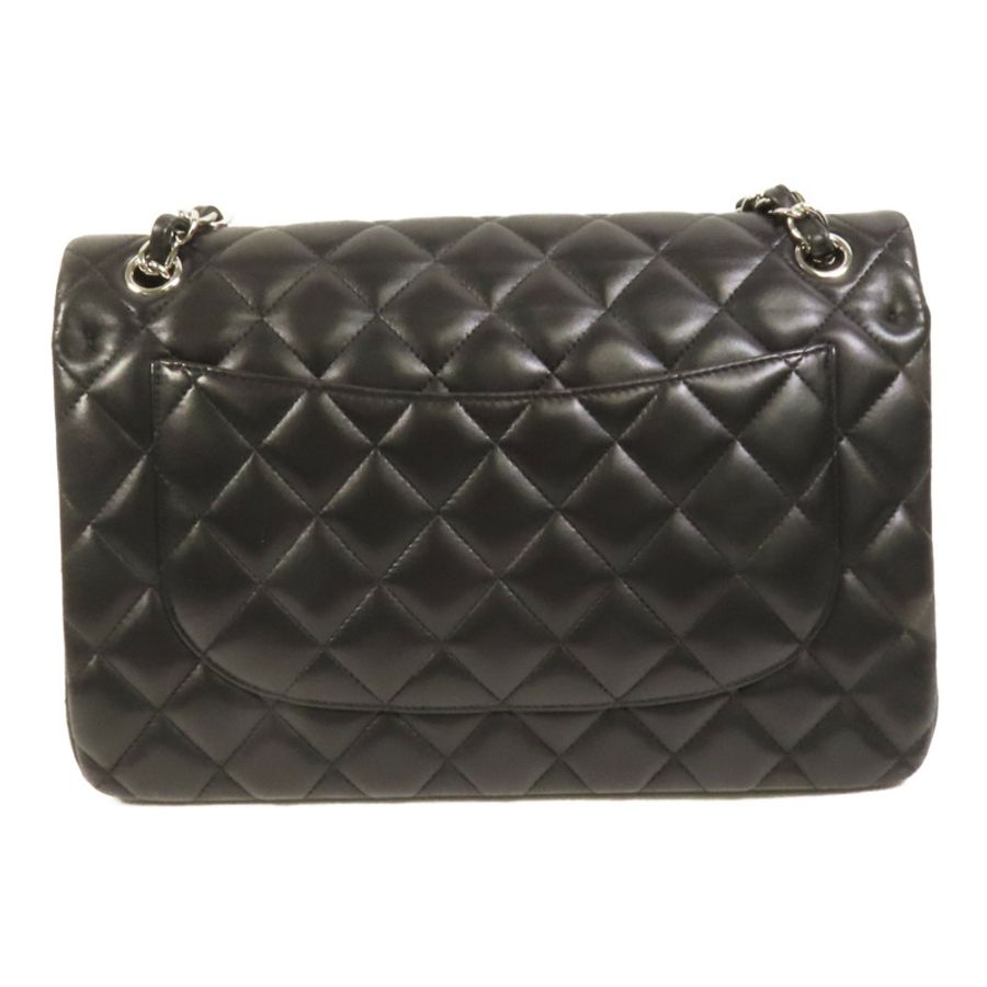 CHANEL 羊皮皮革Large Classic銀扣鏈帶肩背袋-1