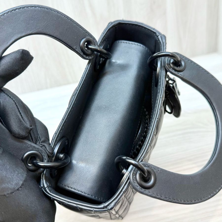 DIOR黑色啞光小牛皮LADY DIOR MINI黛妃M0505SLOI-9