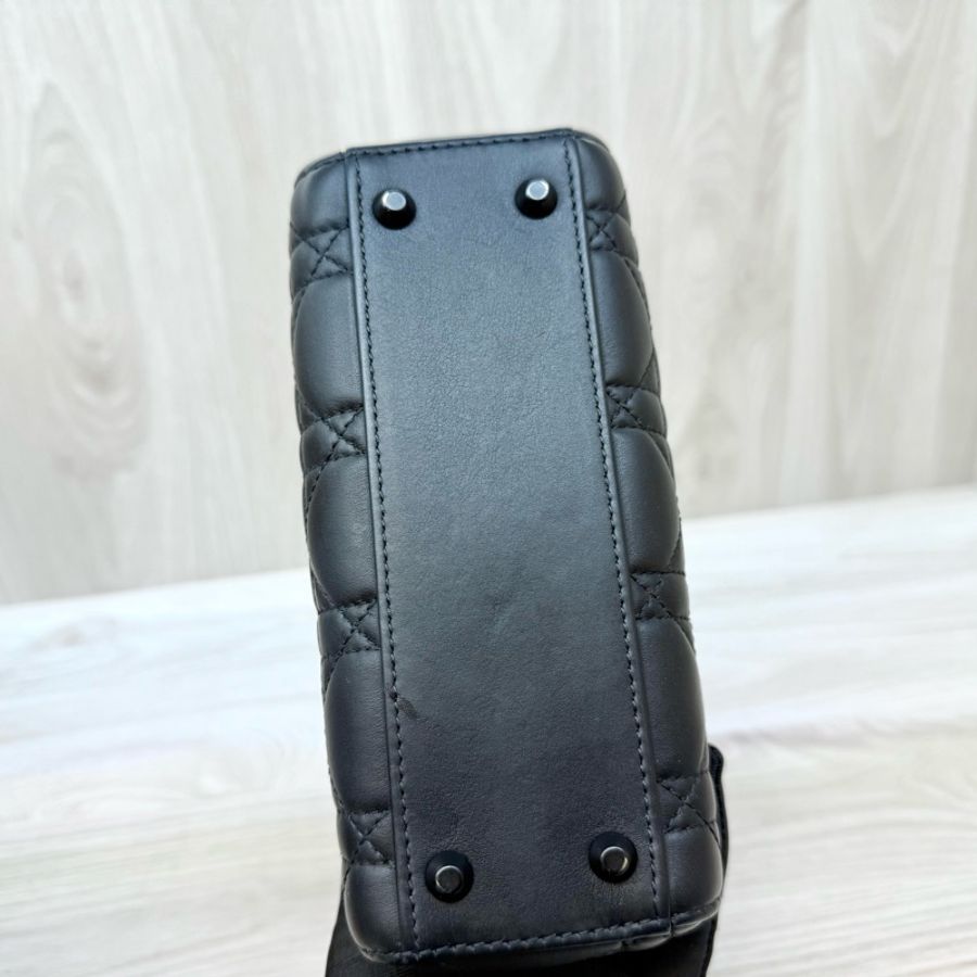DIOR黑色啞光小牛皮LADY DIOR MINI黛妃M0505SLOI-12