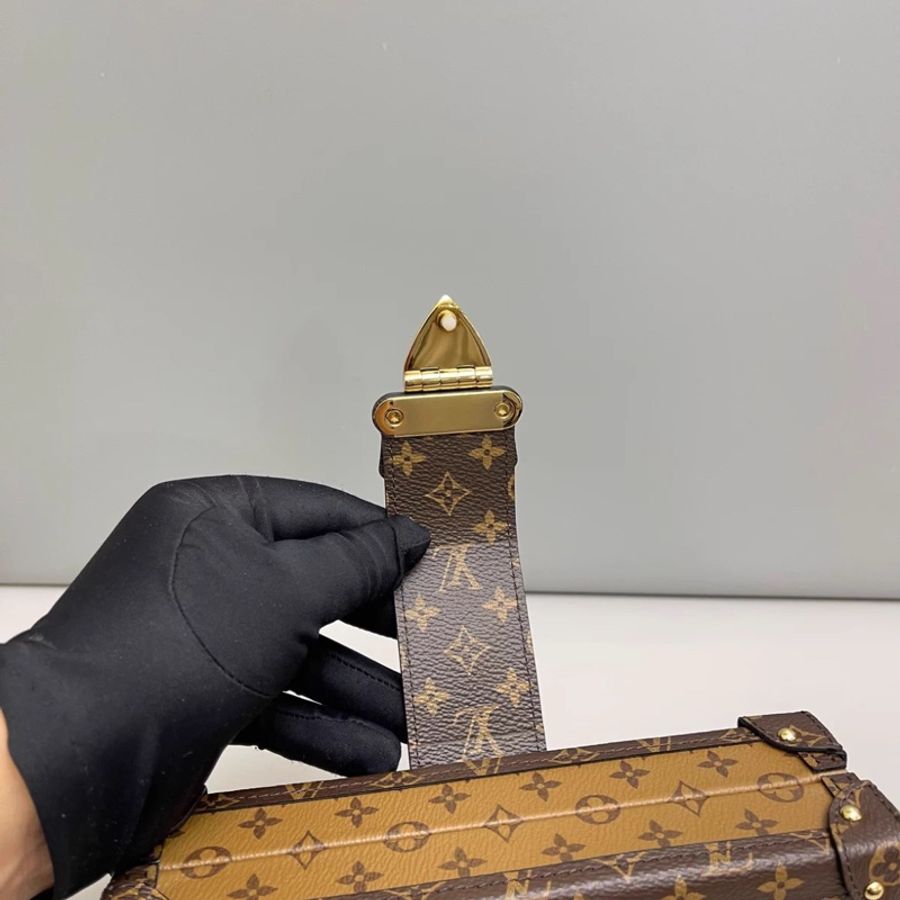 LV路易威登Petite Malle老花焦糖色大號硬盒子-6