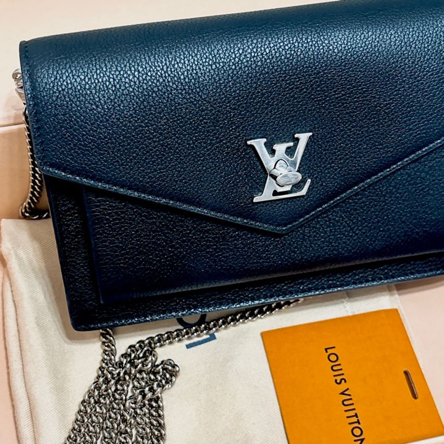 Louis Vuitton Pochette My Lockme LV鏈包 黑 Lockme 鏈條手拿包-0