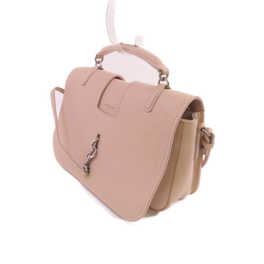 SAINT LAURENT 牛皮皮革2Way Shoulder Bag銀扣手挽肩背兩用袋-2