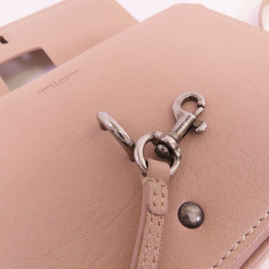 SAINT LAURENT 牛皮皮革2Way Shoulder Bag銀扣手挽肩背兩用袋-11