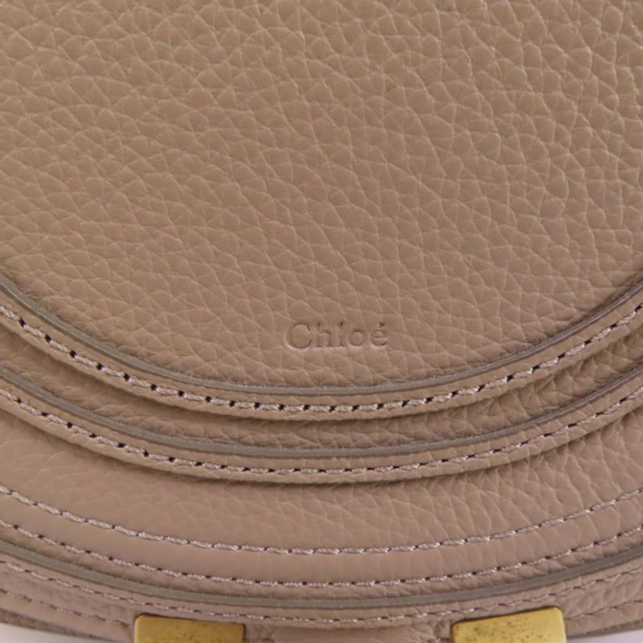 Chloe 牛皮皮革Small Marcie Saddle金扣肩背袋-10