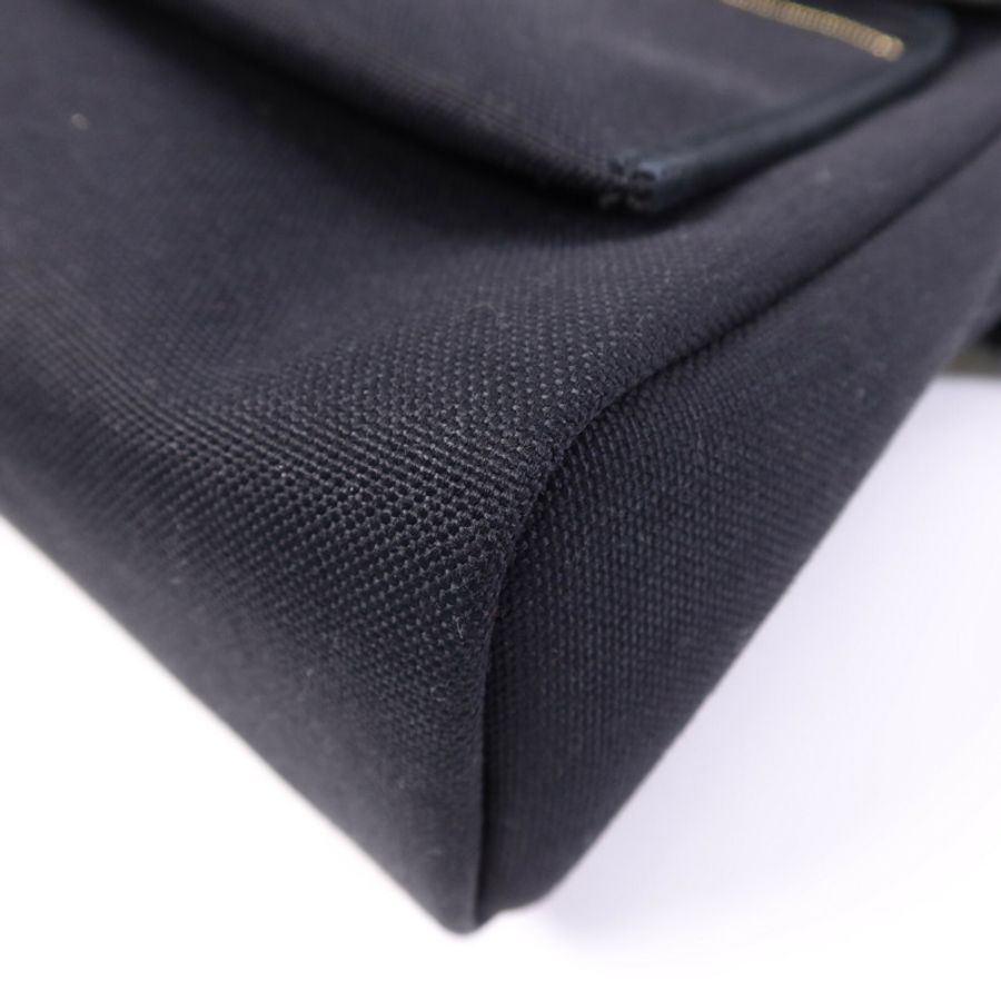 HERMES 帆布Herbag PM金扣手挽肩背兩用袋Noir-12
