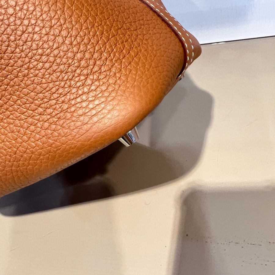 Hermes 金棕37T/C皮銀釦Picotin18手提包-3