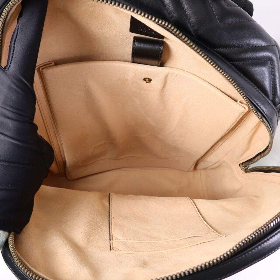 GUCCI 羊皮皮革Backpack金扣背包-4