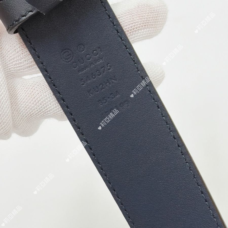 莉亞精品♡ Gucci 花卉皮帶 #85 寬度3.5 二手美品-6