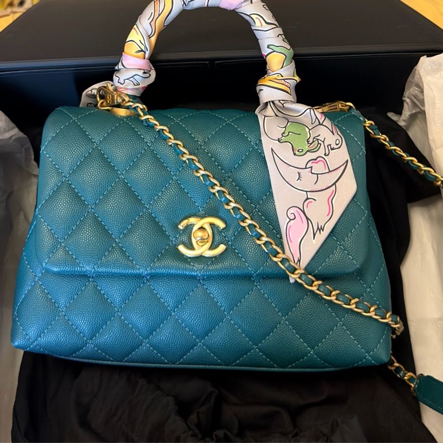 Chanel Coco Handle Small 荔枝牛皮寶石綠色(不包twilly)-2