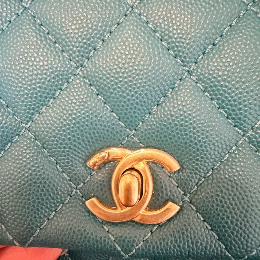 Chanel Coco Handle Small 荔枝牛皮寶石綠色(不包twilly)-4