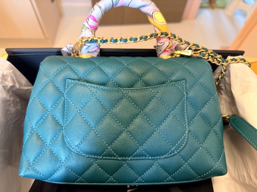 Chanel Coco Handle Small 荔枝牛皮寶石綠色(不包twilly)-8