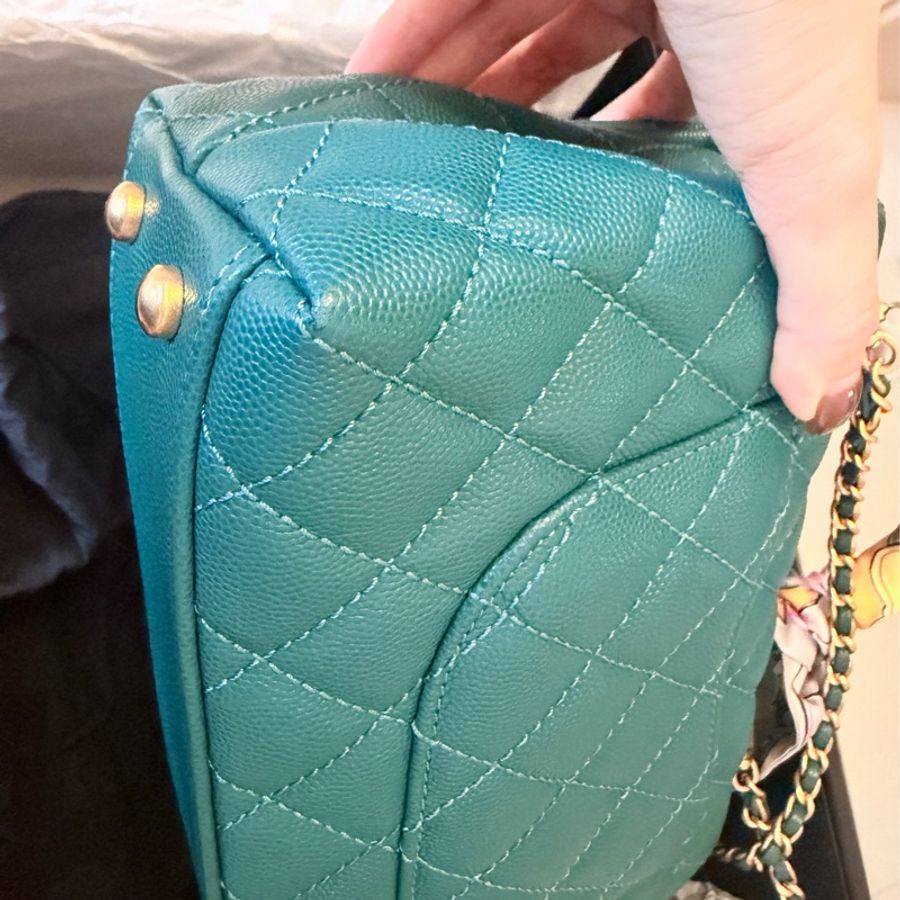 Chanel Coco Handle Small 荔枝牛皮寶石綠色(不包twilly)-13
