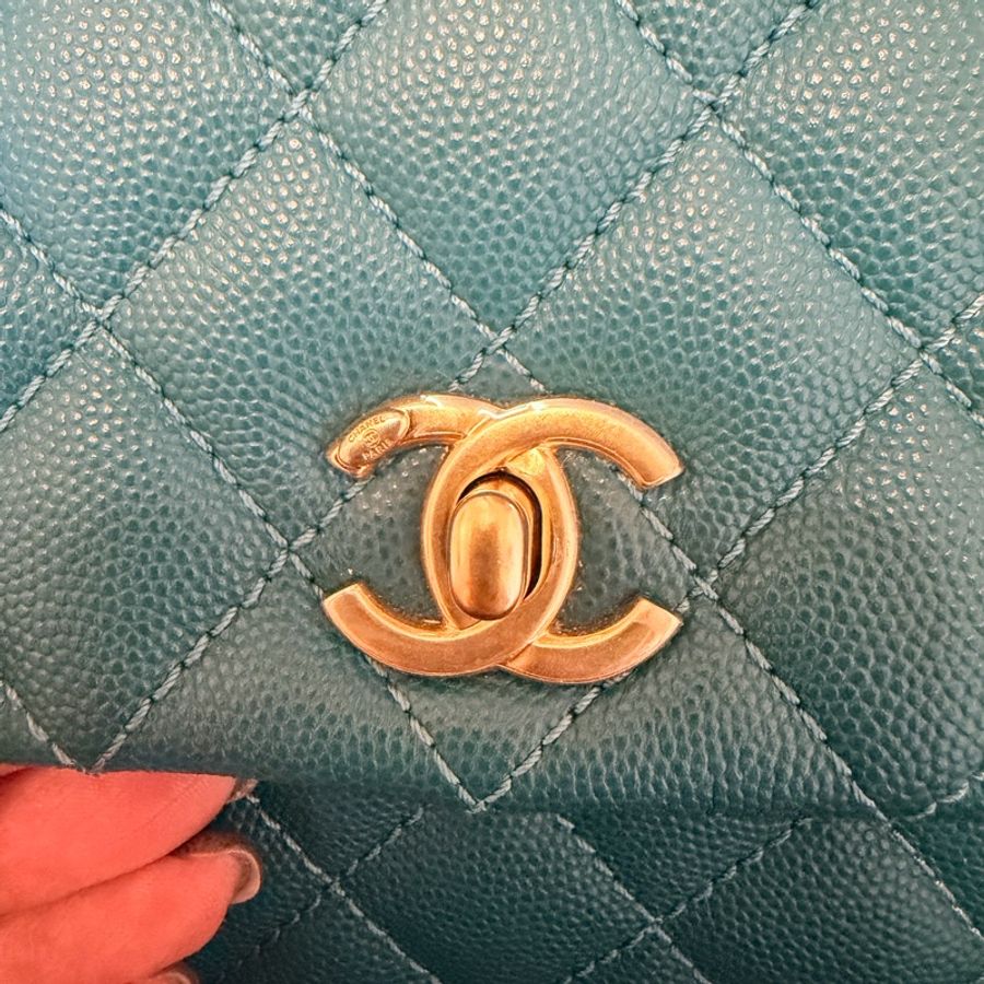 Chanel Coco Handle Small 荔枝牛皮寶石綠色(不包twilly)-17