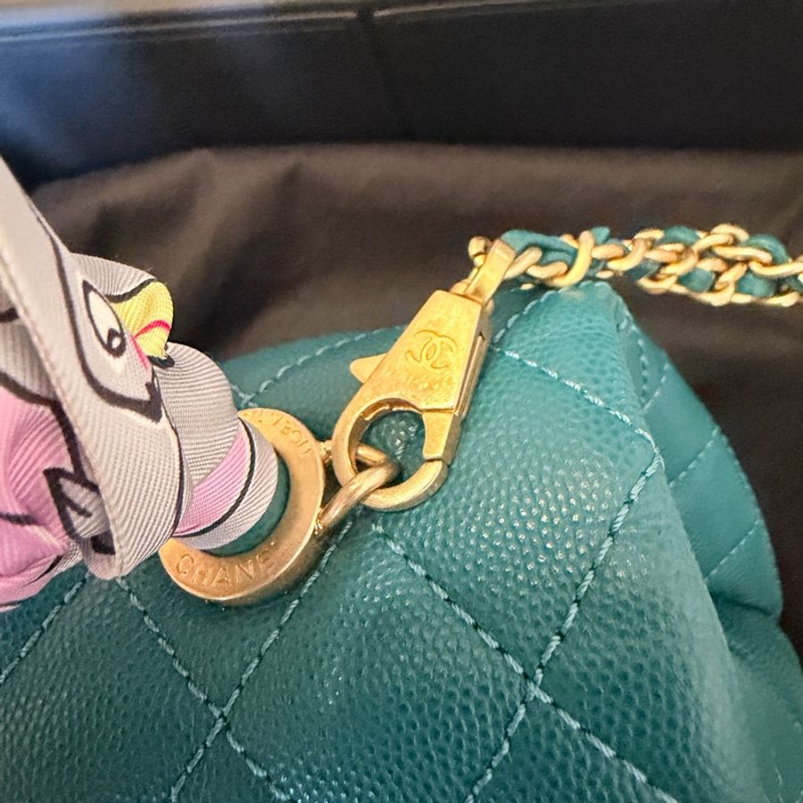 Chanel Coco Handle Small 荔枝牛皮寶石綠色(不包twilly)-20