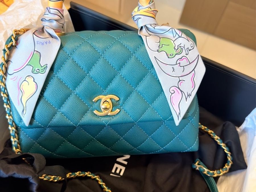 Chanel Coco Handle Small 荔枝牛皮寶石綠色(不包twilly)-25