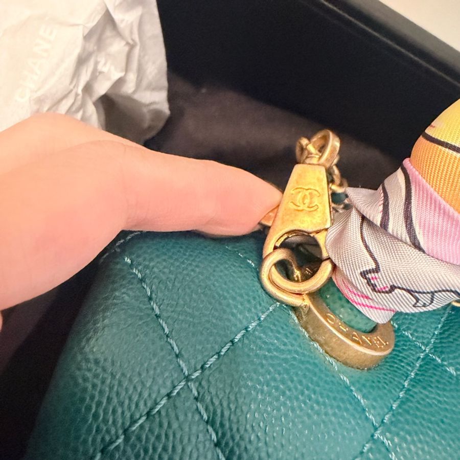 Chanel Coco Handle Small 荔枝牛皮寶石綠色(不包twilly)-26