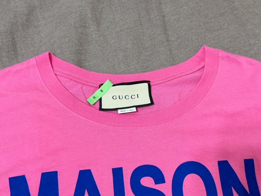 Gucci 粉色短袖T恤 粉色亮片字母-8