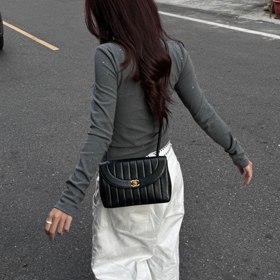 【極新🎁】 Chanel Diana 香奈兒 黛妃包 黑金羊皮 絕版稀有釋出!-8