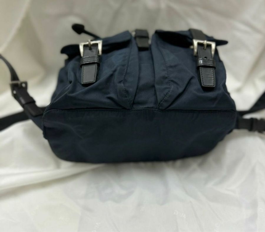 Prada Classic Nylon Backpack Prada 經典專櫃熱賣款帆布背包 海軍藍色背包 PRADA 背包-13