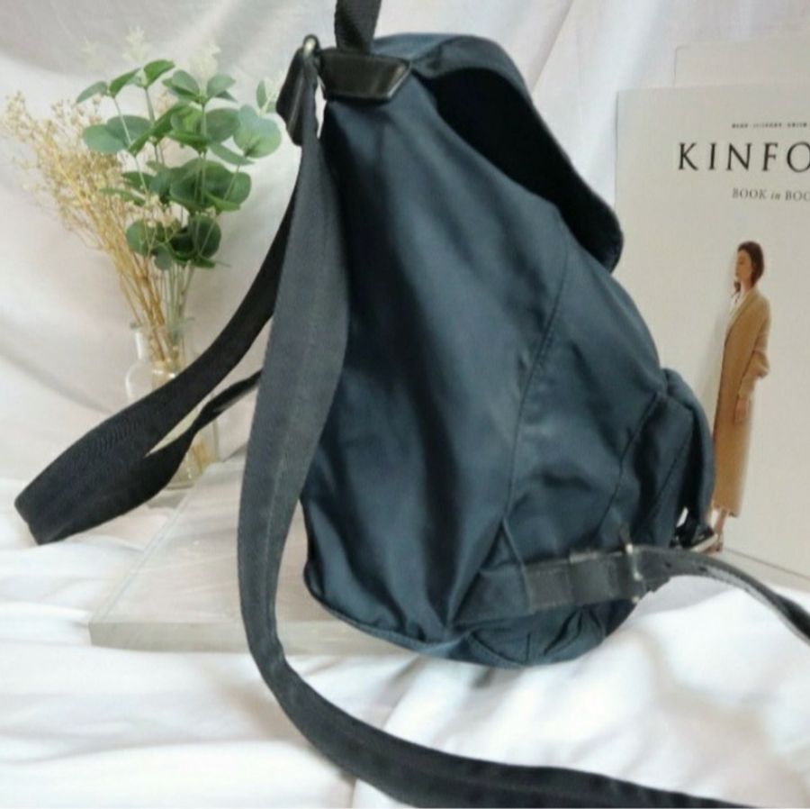 Prada Classic Nylon Backpack Prada 經典專櫃熱賣款帆布背包 海軍藍色背包 PRADA 背包-19