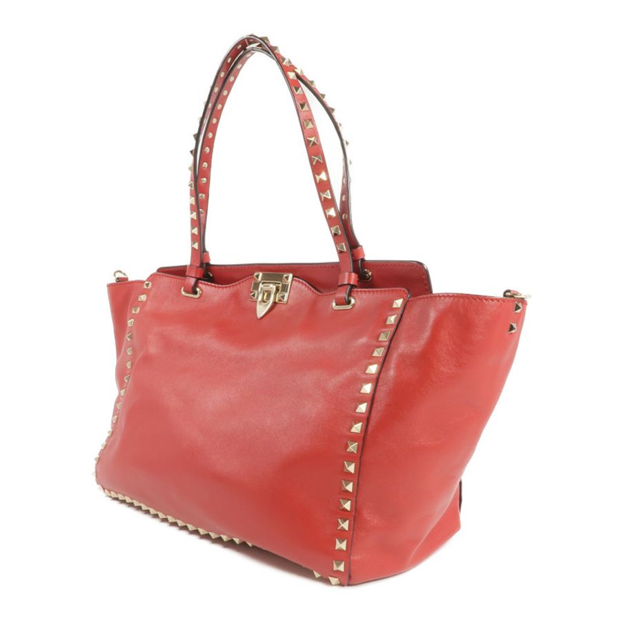 Valentino 皮革Rockstud Tote金扣手挽肩背兩用袋-1