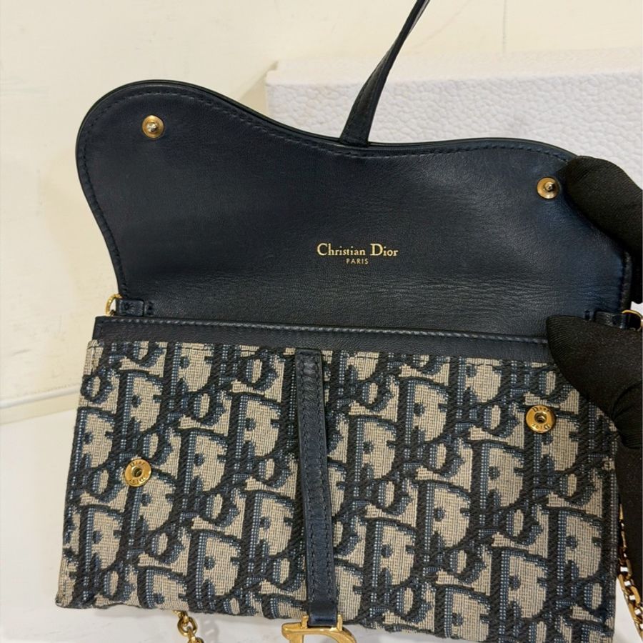 絕美日常款✨99新🆕Dior迪奧老花Saddle小號woc單肩斜挎包-13