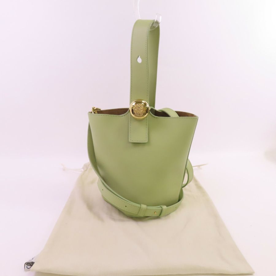 LOEWE 牛皮皮革Pebble Bucket Mini金扣手挽肩背兩用袋-14