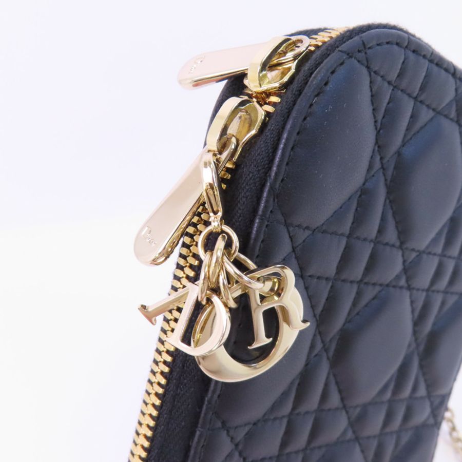 Dior 羊皮皮革Phone Bag金扣手挽肩背兩用袋-9