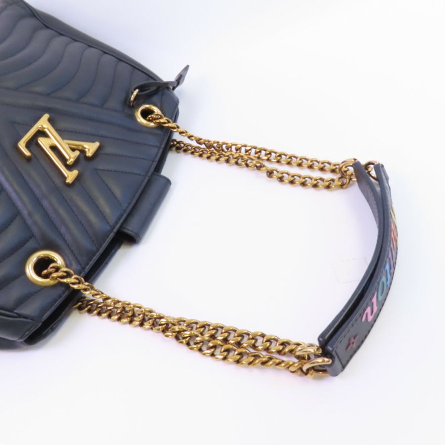 LOUIS VUITTON 牛皮皮革New Wave金扣鏈帶肩背袋-5