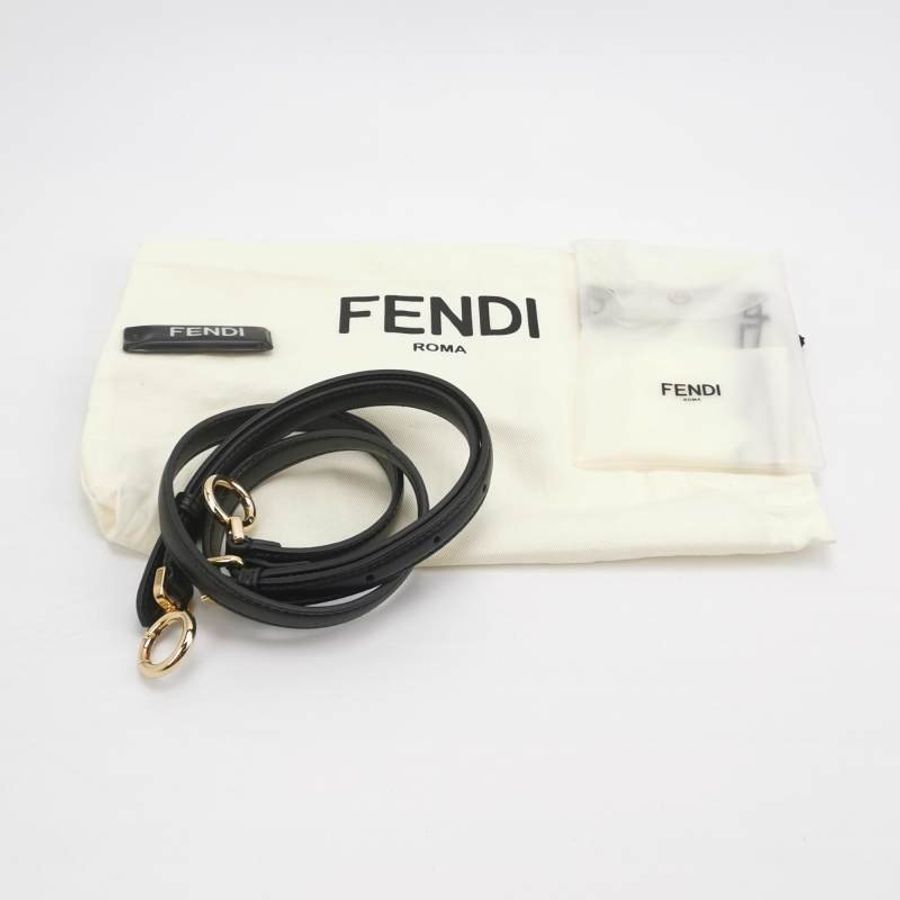 Fendi Peekaboo躲貓貓迷你羊皮雙F老花扭鎖扭鎖斜挎包單肩包-8