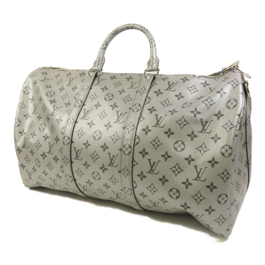 LOUIS VUITTON Mono Metallic Silver Keepall 50 Bandoulie銀扣手挽肩背兩用袋-2