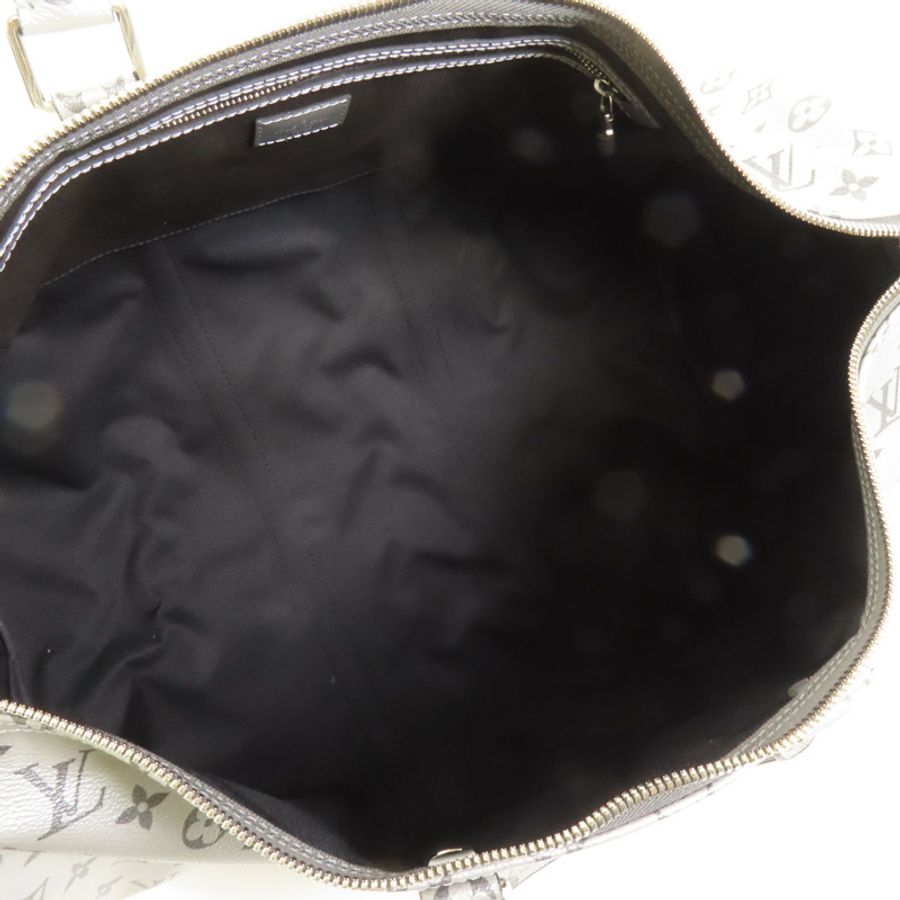 LOUIS VUITTON Mono Metallic Silver Keepall 50 Bandoulie銀扣手挽肩背兩用袋-4