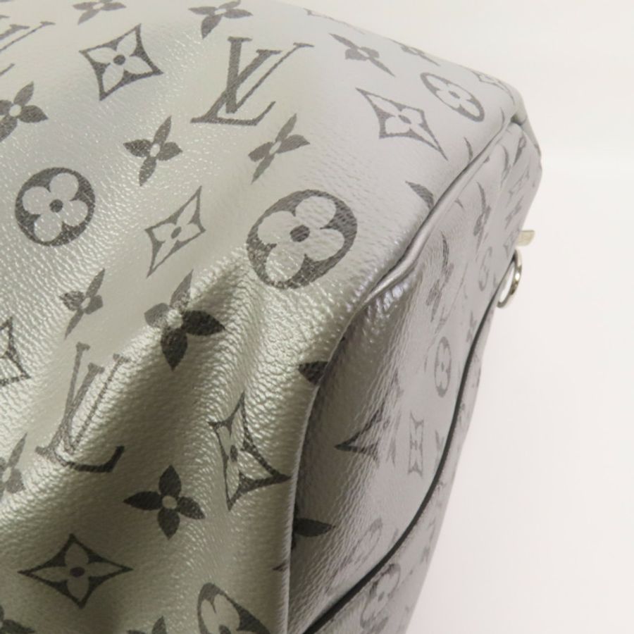 LOUIS VUITTON Mono Metallic Silver Keepall 50 Bandoulie銀扣手挽肩背兩用袋-13
