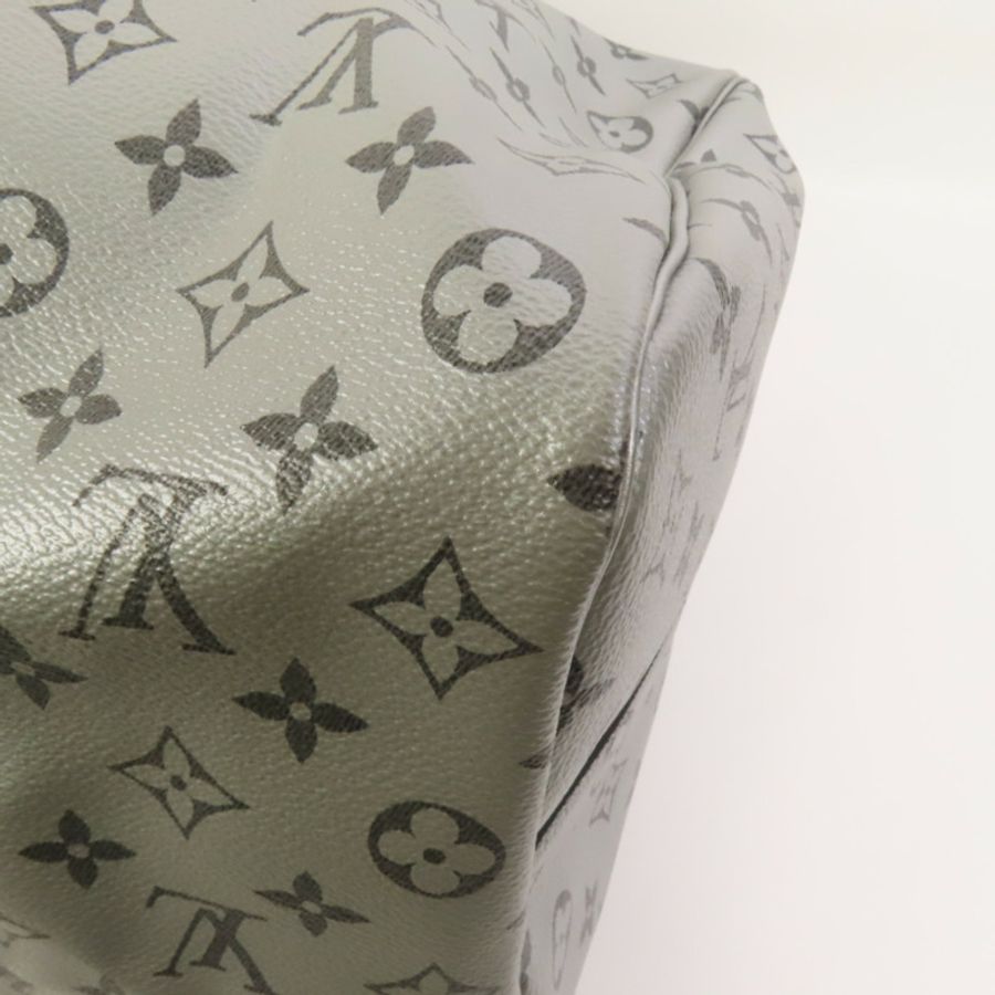 LOUIS VUITTON Mono Metallic Silver Keepall 50 Bandoulie銀扣手挽肩背兩用袋-14