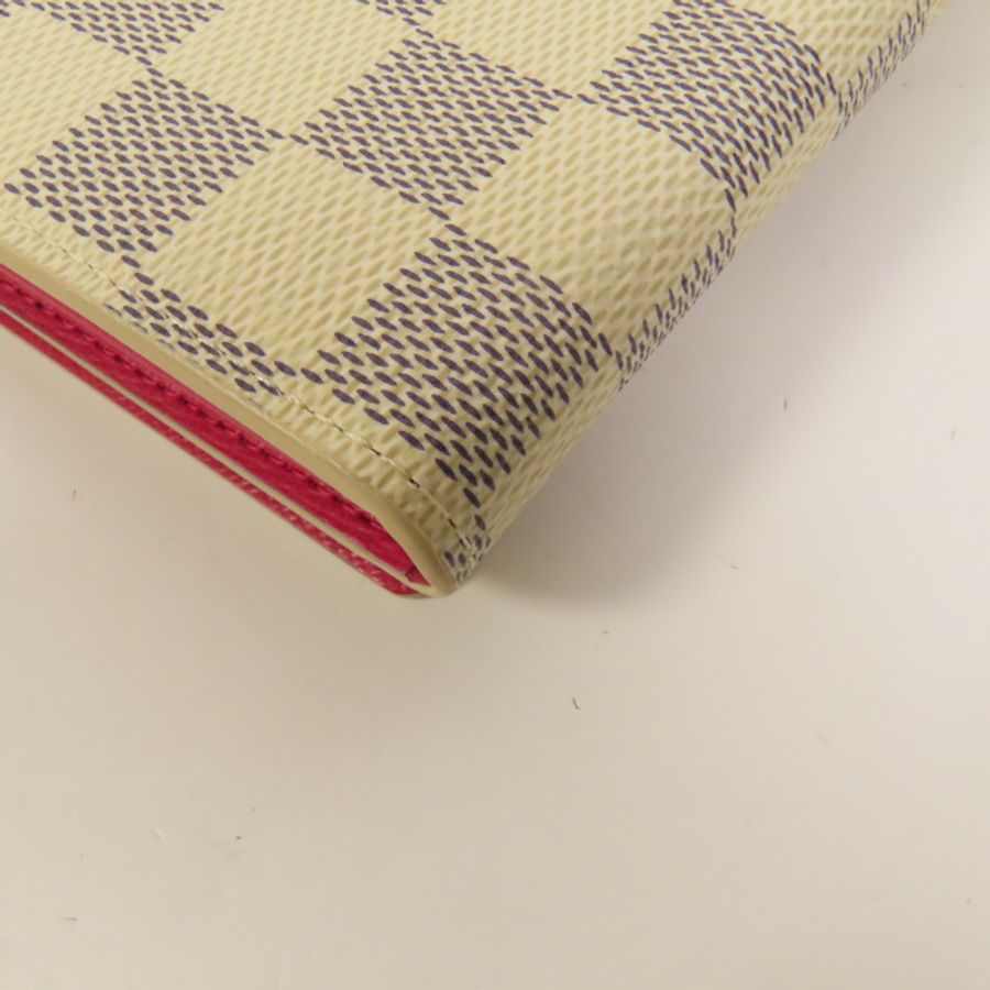 LOUIS VUITTON Damier Azur Vivienne Holiday金扣長銀包-10
