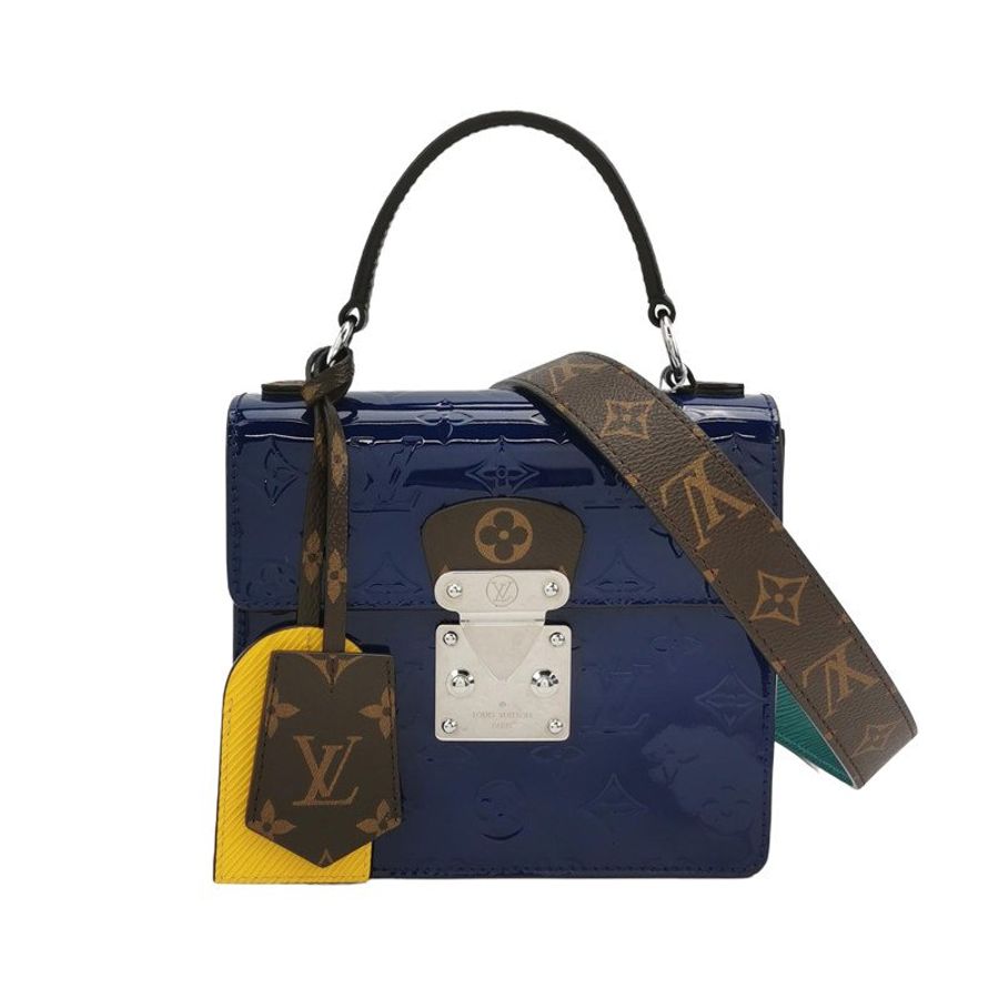 Louis Vuitton(LV)Spring Street牛皮拼色S-lock鎖扣斜挎包單肩包-0