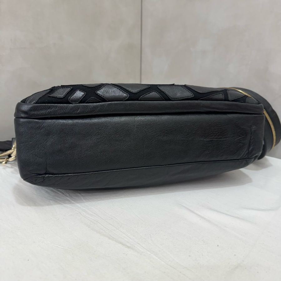 「限時優惠到4/30」Chanel 絨毛皮革拼色相機包 vintage 中古 二手 特價-10