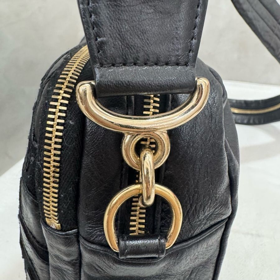 「限時優惠到4/30」Chanel 絨毛皮革拼色相機包 vintage 中古 二手 特價-13