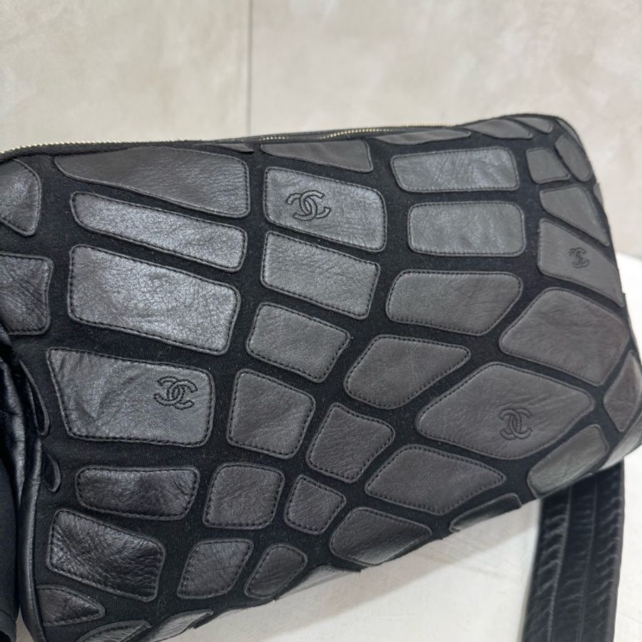 「限時優惠到4/30」Chanel 絨毛皮革拼色相機包 vintage 中古 二手 特價-15