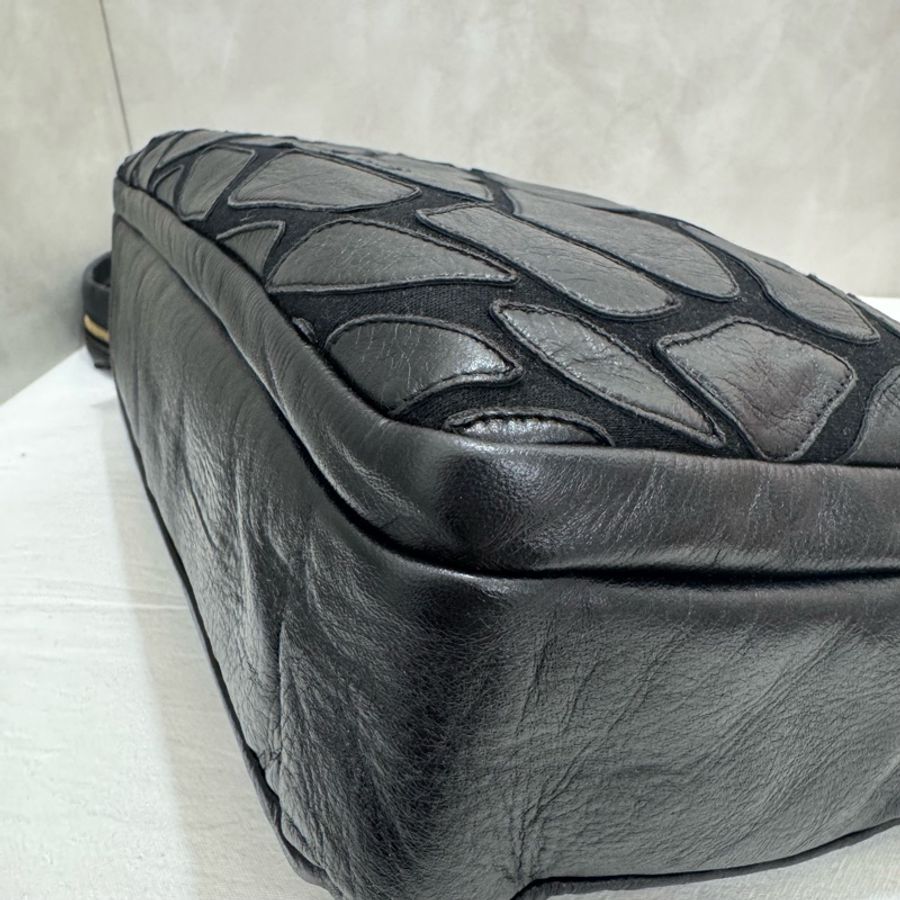 「限時優惠到4/30」Chanel 絨毛皮革拼色相機包 vintage 中古 二手 特價-17