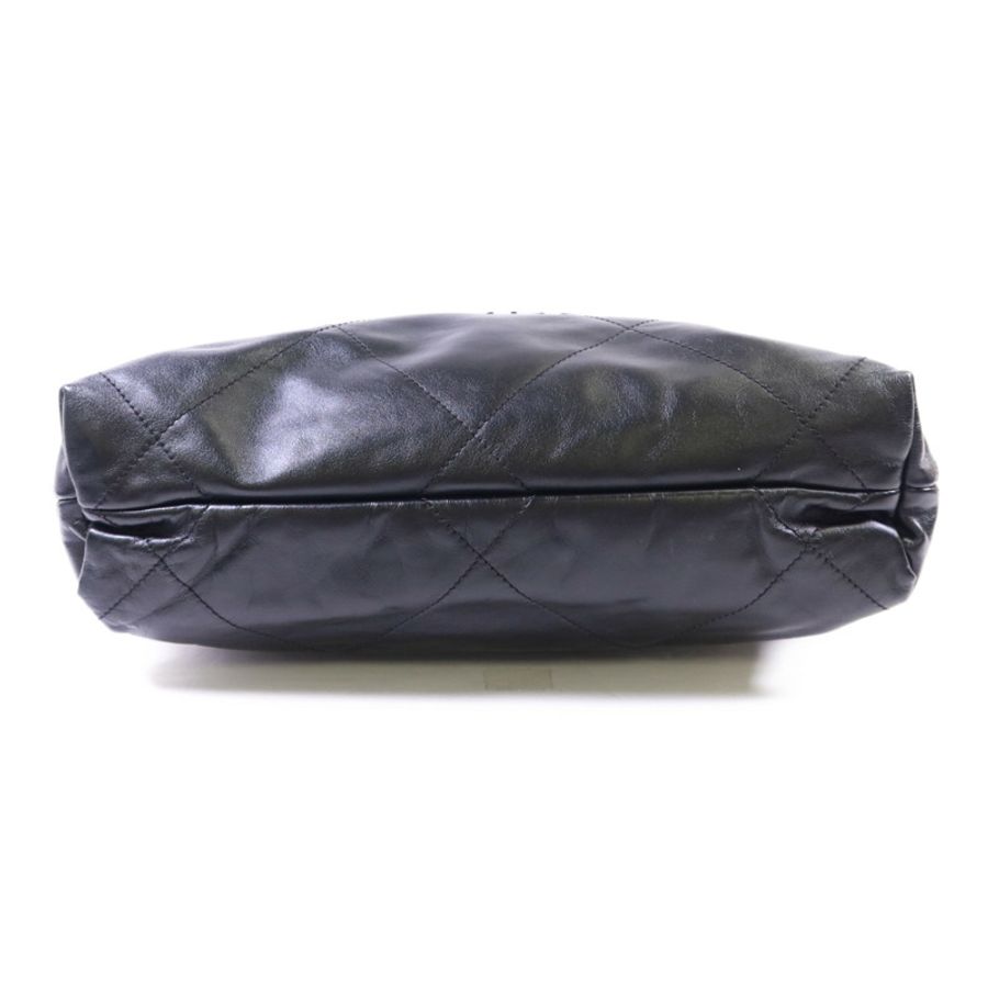 CHANEL 牛皮皮革Chanel 22銀扣鏈帶背包-3