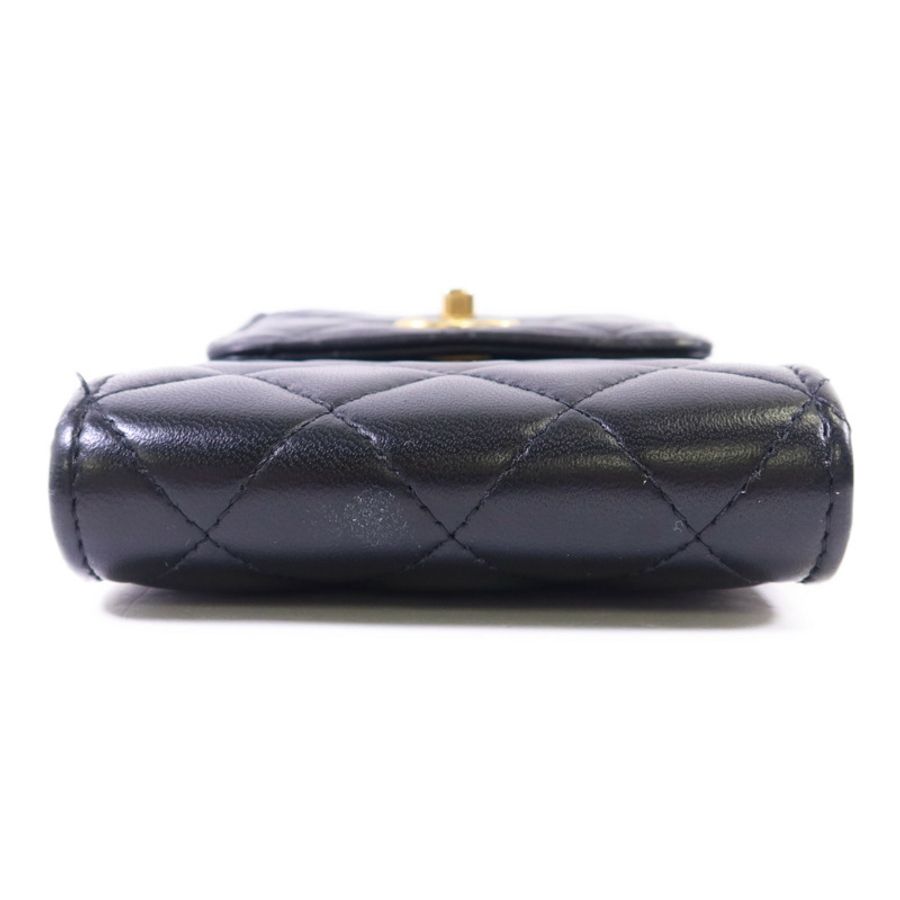 CHANEL 羊皮皮革Phone Bag With Gold Ball金扣鏈帶肩背袋-3