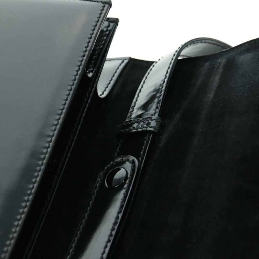 【日本直送】GUCCI 竹節手提包 琺瑯 兩用 黑色 金色 015 1046 3304 Auth bs32052-22