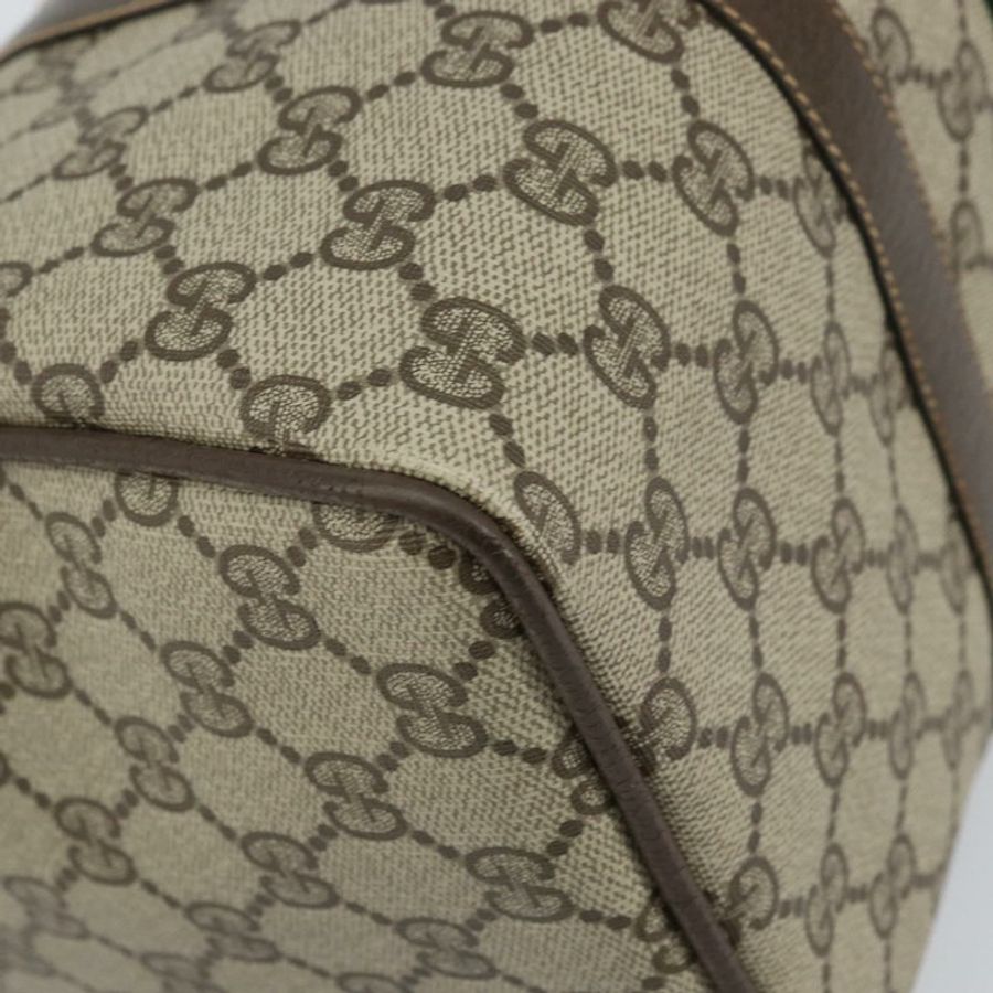 【日本直送】GUCCI GG Supreme Web Sherry Line 波士頓包 PVC 米色 金色 378 02 07 正品 159211-13