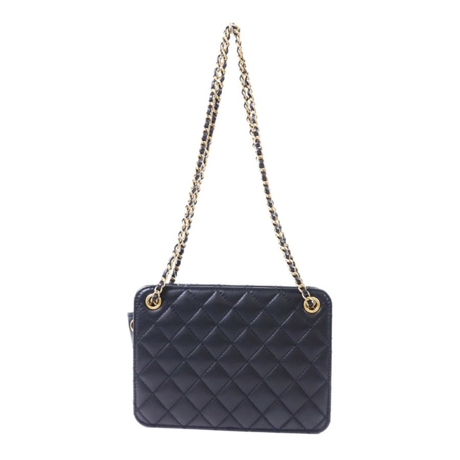 CHANEL 牛皮皮革Chain Shoulder Bag金扣鏈帶肩背袋-2