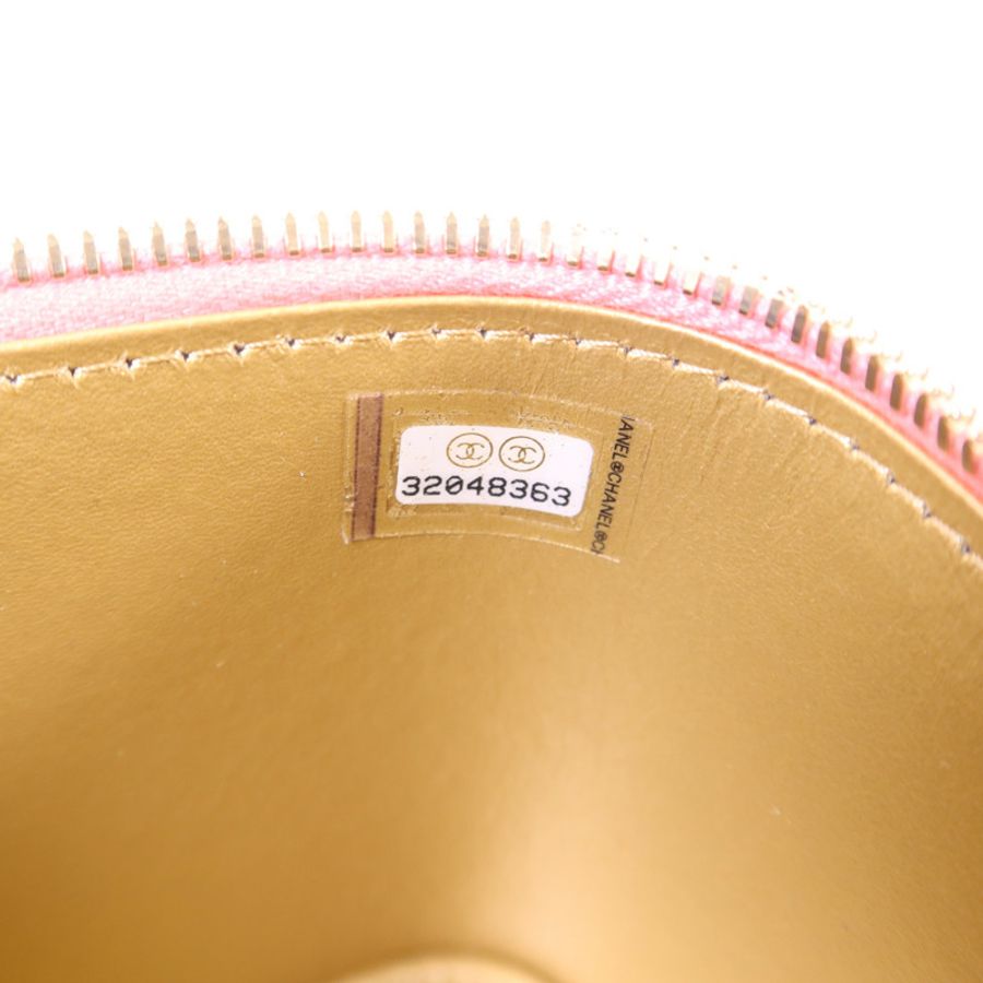 CHANEL 牛皮皮革Vanity Case金扣鏈帶肩背袋-7