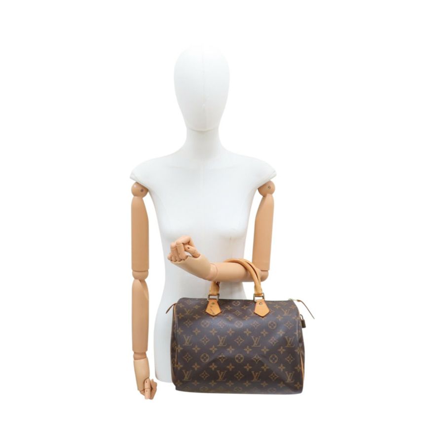 棕色 原花 帆布 Speedy 30 手提包 (無鑰使)【LOUIS VUITTON LV 路易威登】 M41526-9