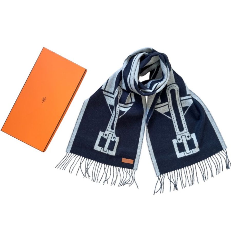 HERMES Casaque Les Sangles scarf 純羊絨 圍巾-0