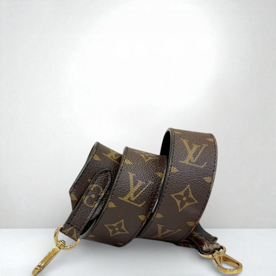 JS1258-LV 原花拼黑牛皮Monogram雙面寬背帶 J02288-0
